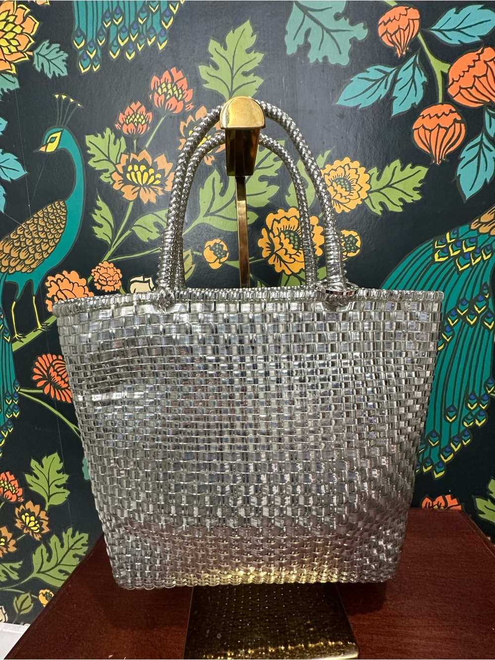 Anteprima Silver Ribbon Wirebag Woven Tote - Picture 4 of 12